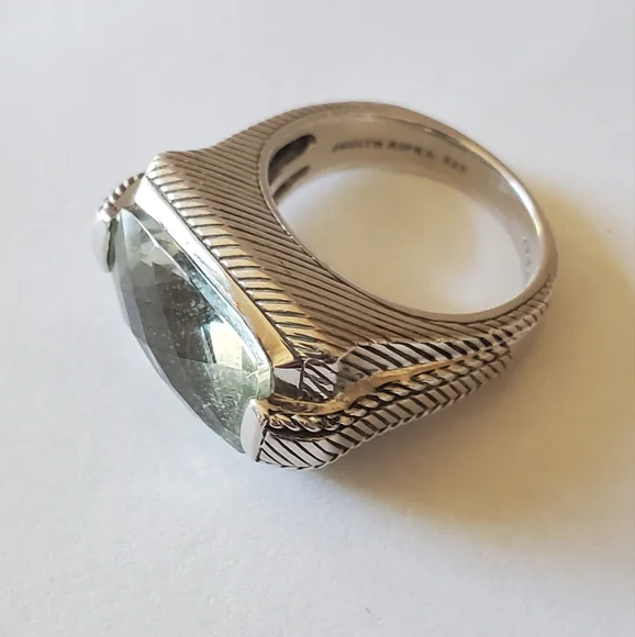 Judith Ripka Sterling Silver & Prasiolite Ring, Size 6 - Picture 3 of 13